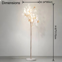 WOMO Keramik-Gingkobaum-Stehlampe-WM7137