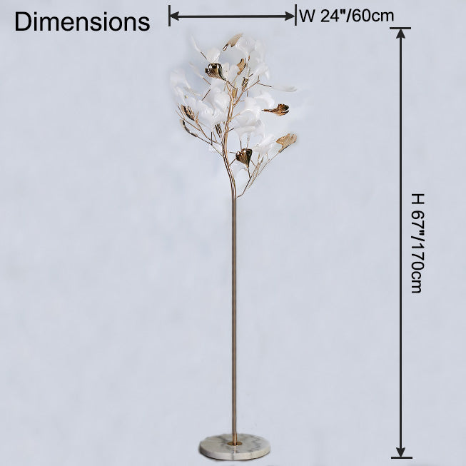 WOMO Keramik-Gingkobaum-Stehlampe-WM7137
