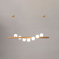 WOMO Lustre linéaire globe en bois-WM2055