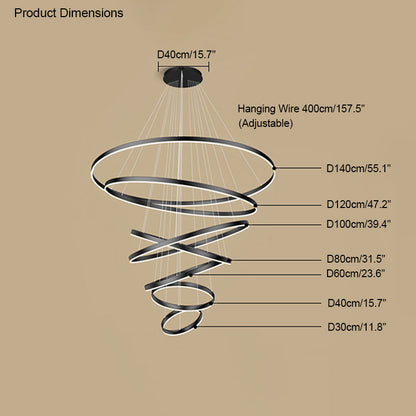 WOMO Tiered Ring LED Chandelier-WM2159