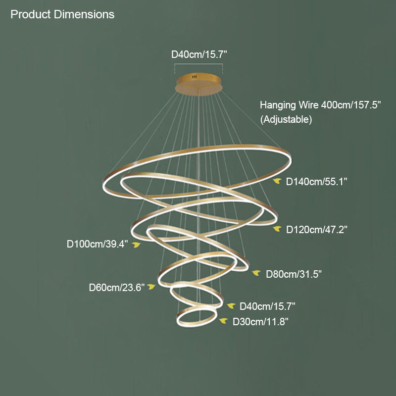 WOMO Tiered Ring LED Chandelier-WM2159