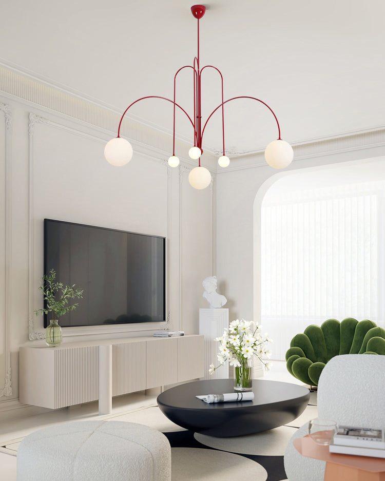 WOMO Mid Century Kronleuchter Glaskugeln im Wohnzimmer-WM2522