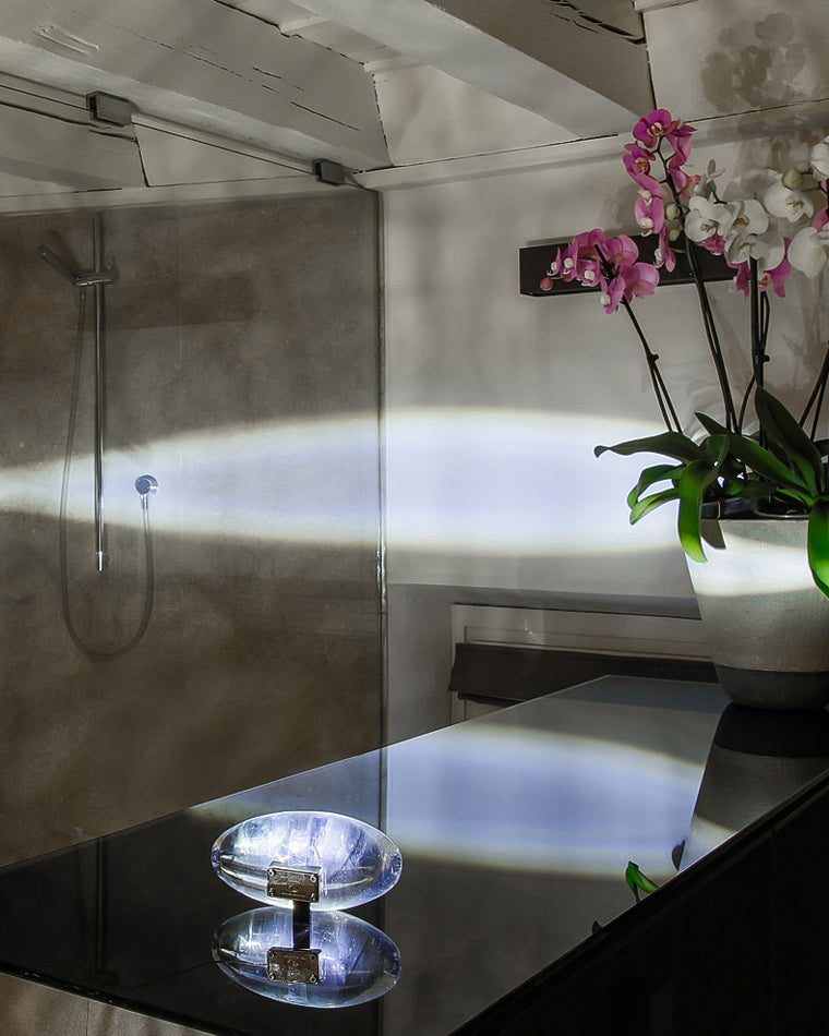 WOMO Sternenprojektor-Tischlampe aus Glas-WM8000