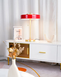 WOMO Mid-Century Round Table Lamp with Pull Chain - WM8009