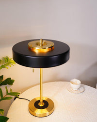 WOMO Mid-Century Round Table Lamp with Pull Chain - WM8009