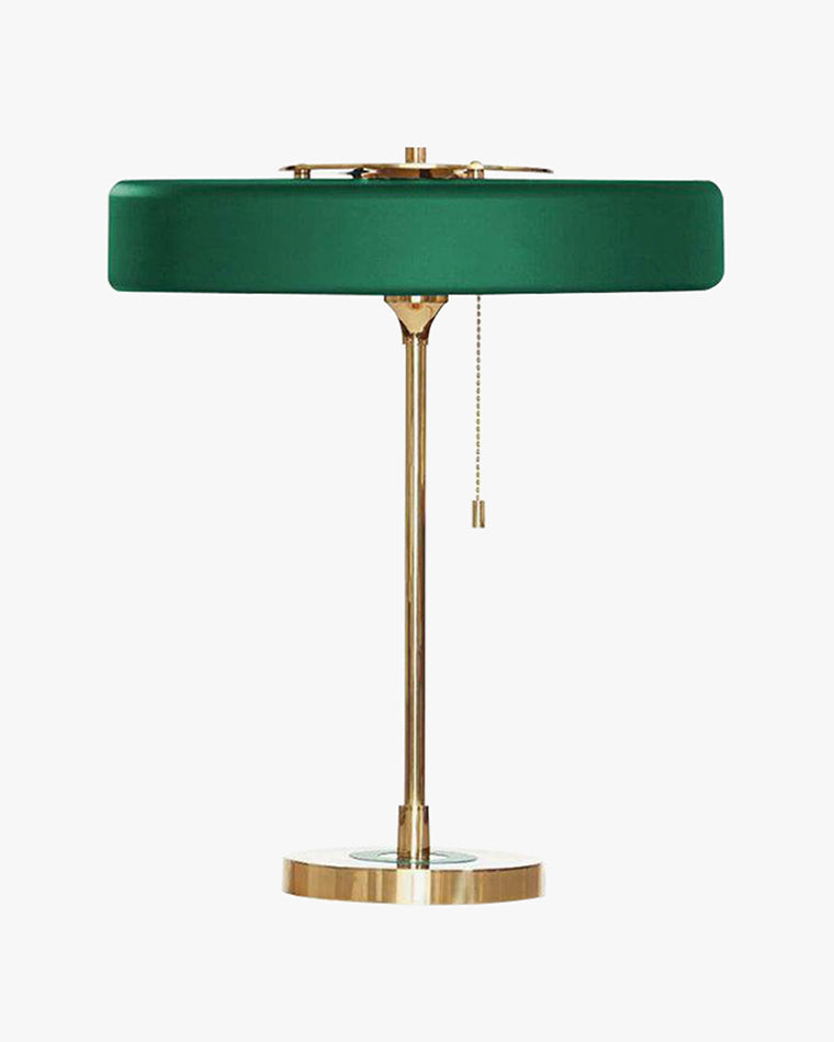 WOMO Mid-Century Runde Tischlampe mit Zugkette-WM8009