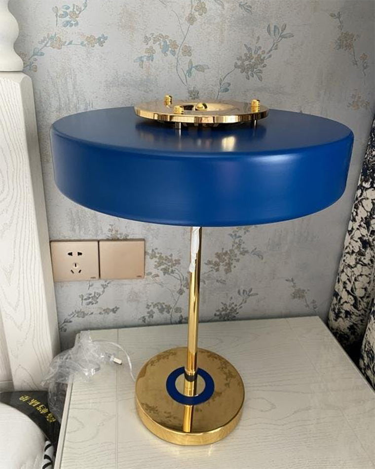 WOMO Mid-Century Runde Tischlampe mit Zugkette-WM8009