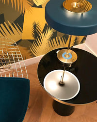 WOMO Mid-Century Round Table Lamp with Pull Chain - WM8009