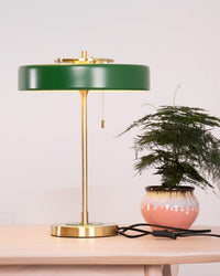 WOMO Mid-Century Round Table Lamp with Pull Chain - WM8009