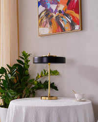WOMO Mid-Century Round Table Lamp with Pull Chain - WM8009