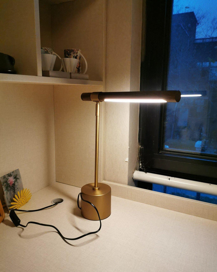 WOMO Table Lamp in Walnut Finish with Arm – WM8010