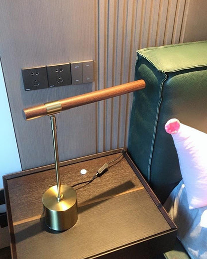 WOMO Walnut-lookalike Cantilever Table Lamp-WM8010