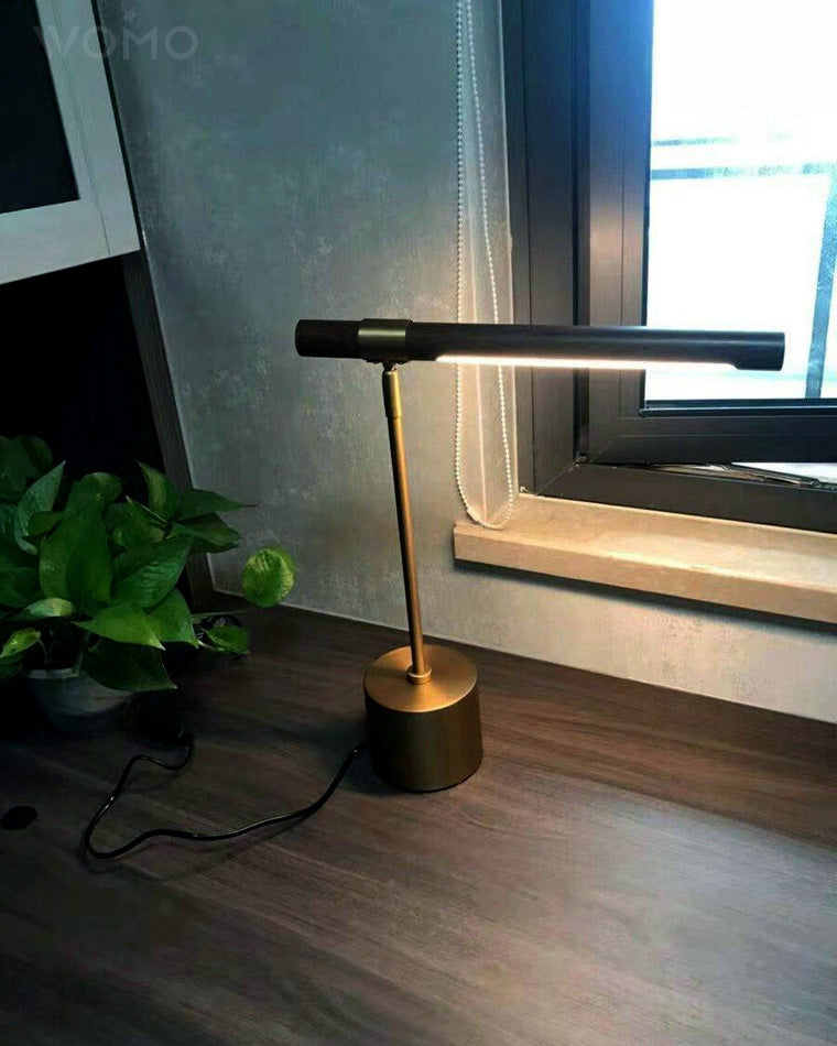 WOMO Table Lamp in Walnut Finish with Arm – WM8010