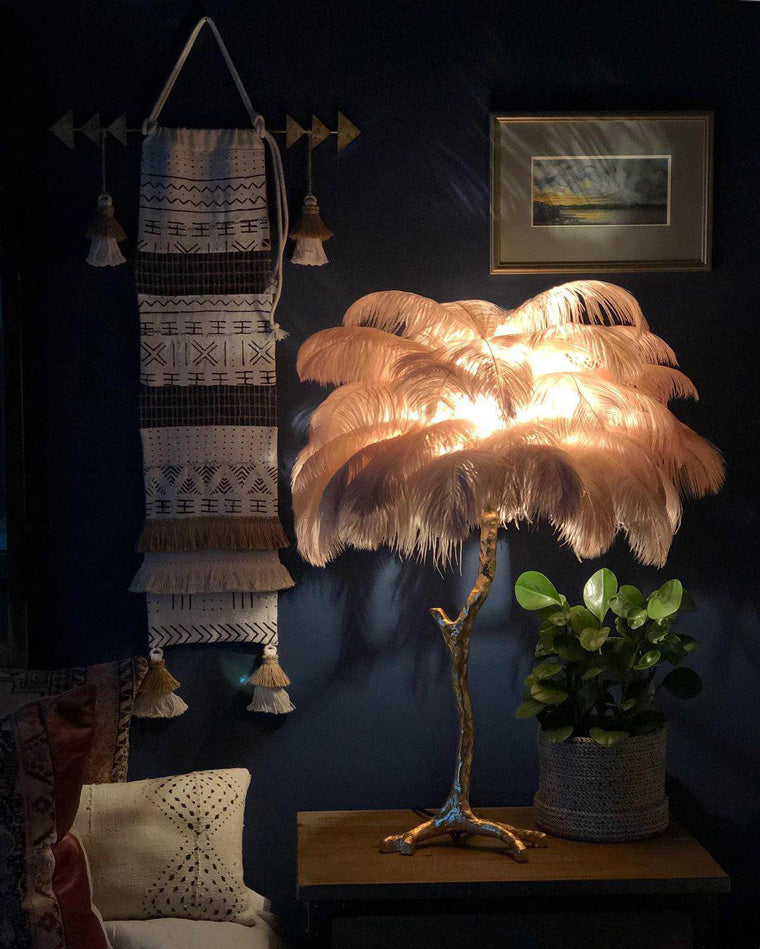WOMO Federpalmen-Tischlampe-WM8016