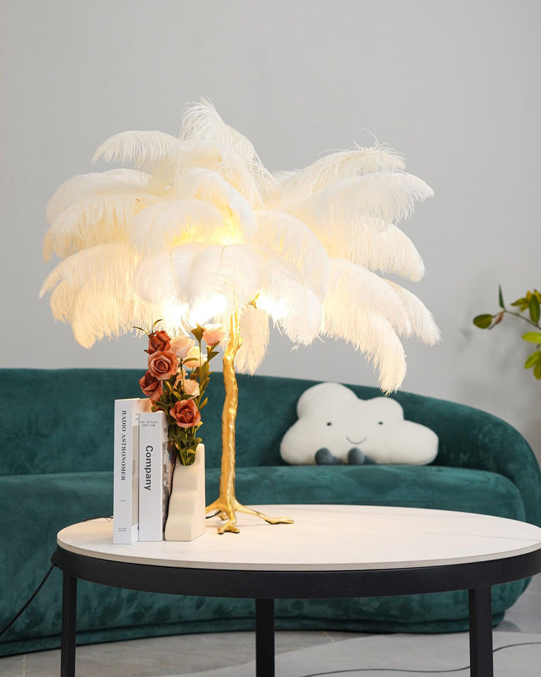 WOMO Federpalmen-Tischlampe-WM8016
