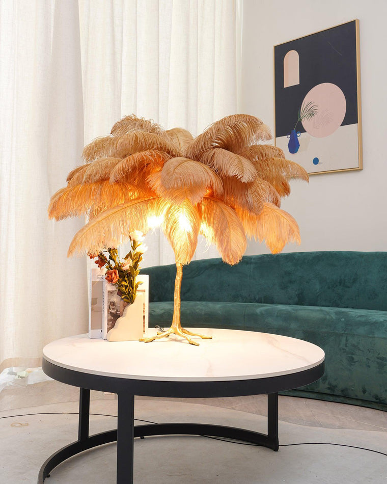 WOMO Federpalmen-Tischlampe-WM8016