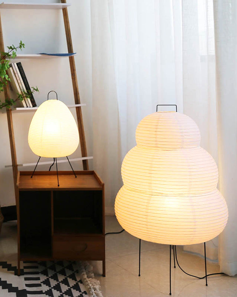 WOMO Japanische Dreibein-Papierlaternen-Tischlampe-WM8023