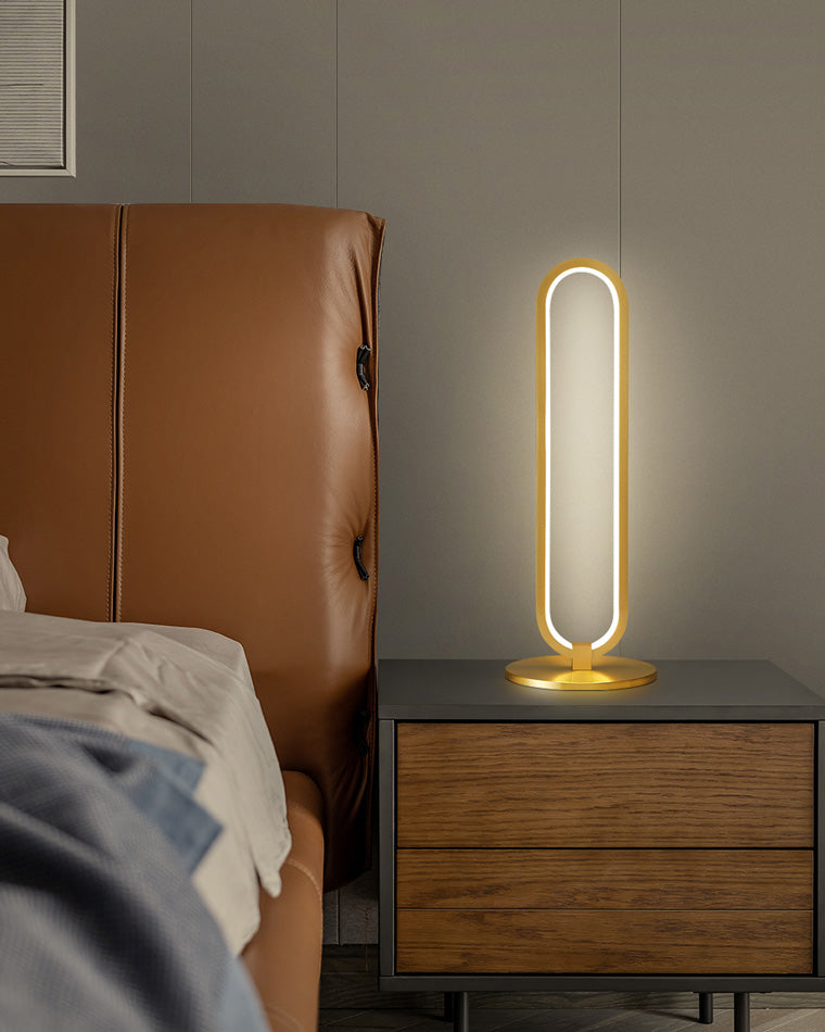 WOMO Lange ovale LED-Tischleuchte aus Messing - WM8034