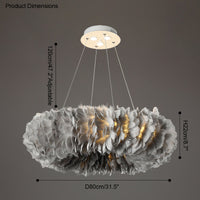 WOMO Feather Pendant Light Round Bedroom-WM2060