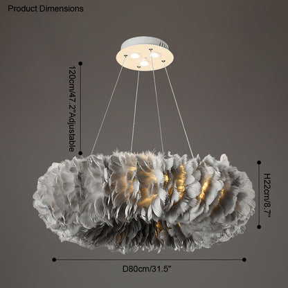 WOMO Feather Round Pendant Light-WM2060