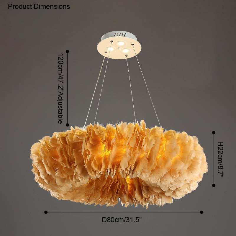 WOMO Feather Round Pendant Light-WM2060