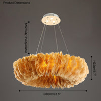 WOMO Feather Pendant Light Round Bedroom-WM2060