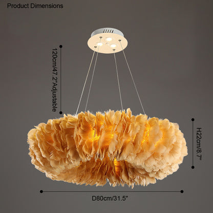 WOMO Feather Round Pendant Light-WM2060
