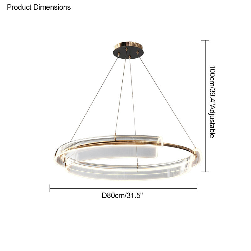 WOMO Goldener runder LED-Kronleuchter WM2165