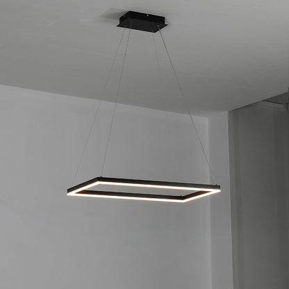WOMO Black Tiered Rectangular Chandelier-WM2120
