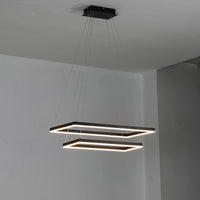 WOMO Metall Schwarzer LED Kronleuchter Rechteckig Für hohe decken-WM2120