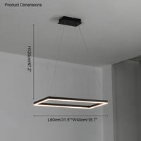 WOMO Metall Schwarzer LED Kronleuchter Rechteckig Für hohe decken-WM2120