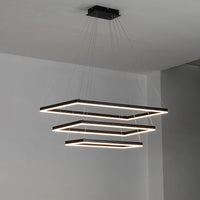 WOMO Metall Schwarzer LED Kronleuchter Rechteckig Für hohe decken-WM2120