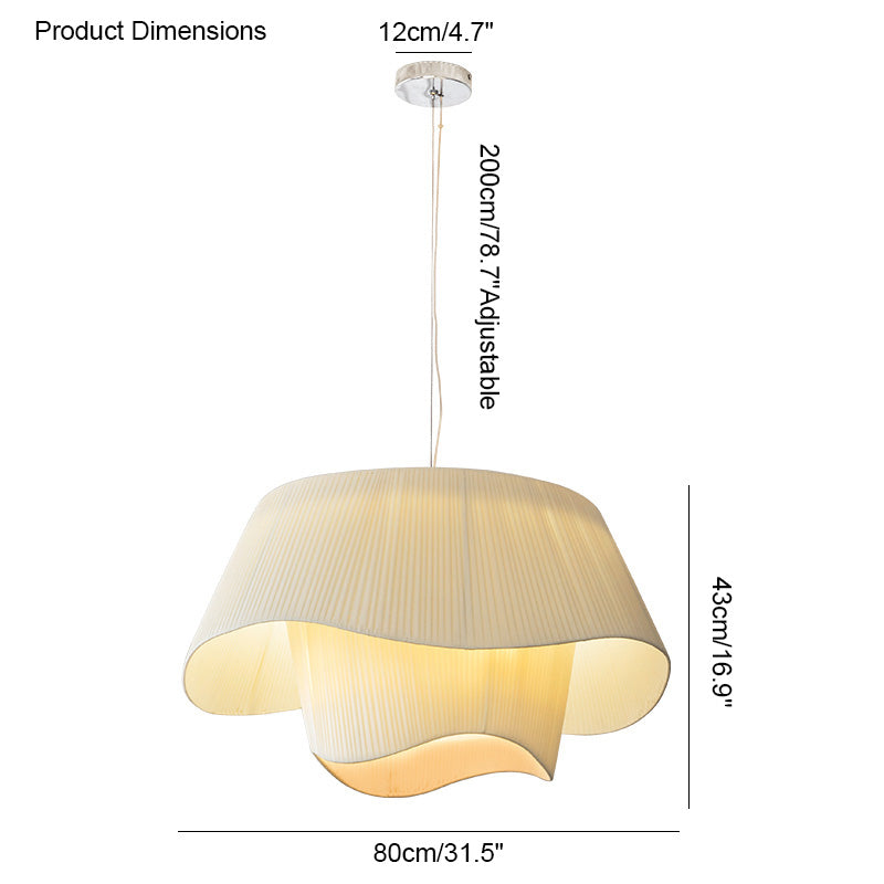 WOMO Suspension luminaire cylindrique plissée en tissu - WM2130