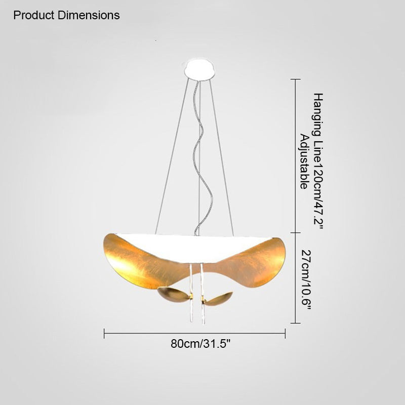 WOMO Moderne Pendelleuchte Indirekt Schwarz Gold Esstisch Metall-WM2088