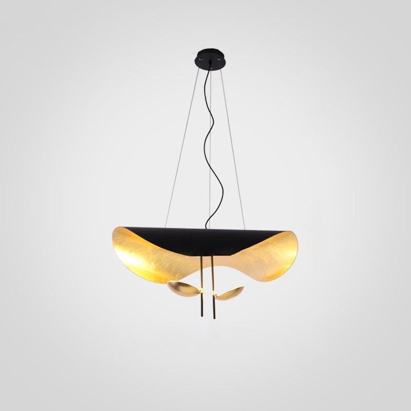 WOMO Moderne Pendelleuchte Indirekt Schwarz Gold Esstisch Metall-WM2088