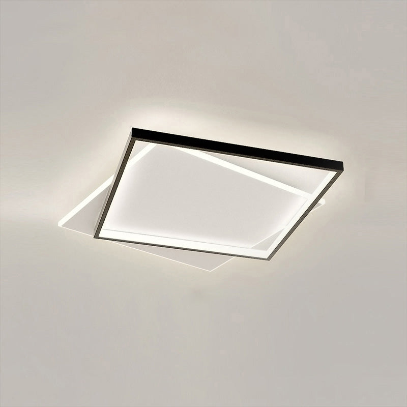 WOMO LED Ceiling Light Square Flat Black White Modern Bedroom-WM1011