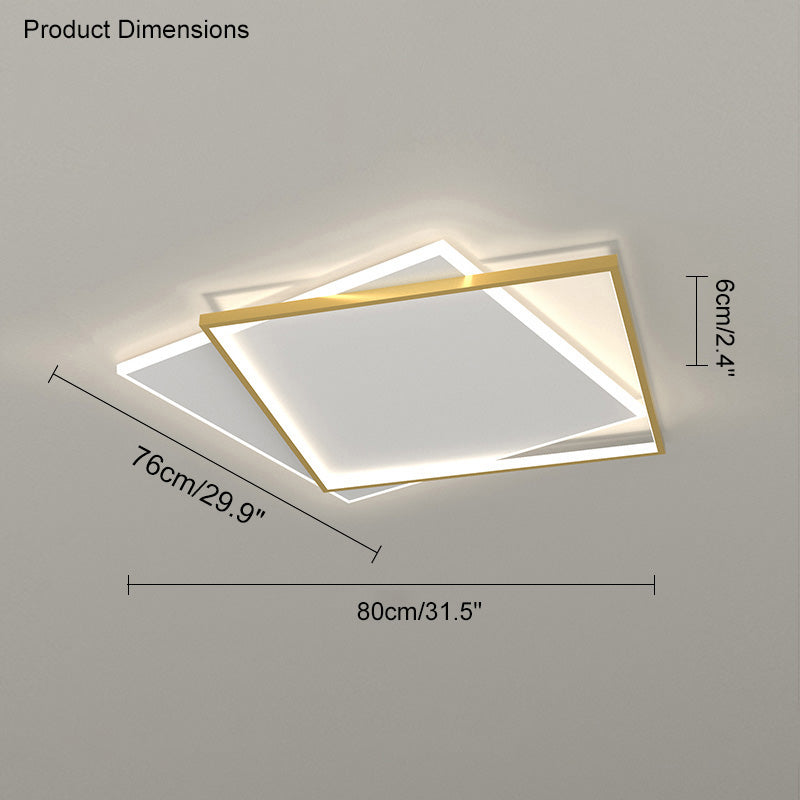 WOMO LED Ceiling Light Square Flat Black White Modern Bedroom-WM1011