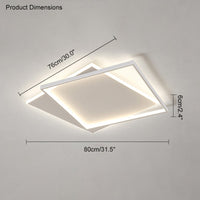 WOMO LED Deckenleuchte Eckig Flach Schwarz Weiß Modern Schlafzimmer-WM1011