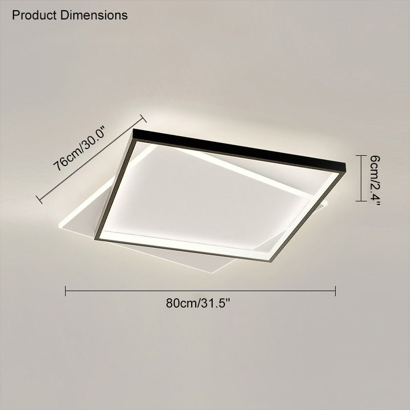 WOMO LED Ceiling Light Square Flat Black White Modern Bedroom-WM1011