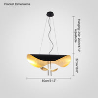 WOMO Moderne Pendelleuchte Indirekt Schwarz Gold Esstisch Metall-WM2088