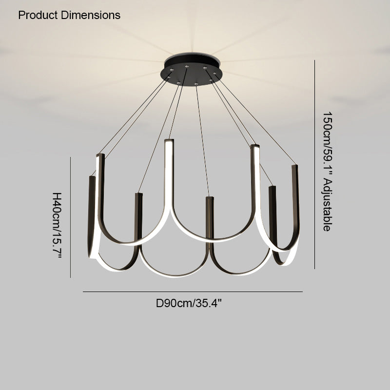 WOMO Minimal U-shaped Round chandelier-WM2143