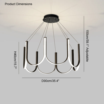 WOMO Minimal U-shaped Round chandelier-WM2143