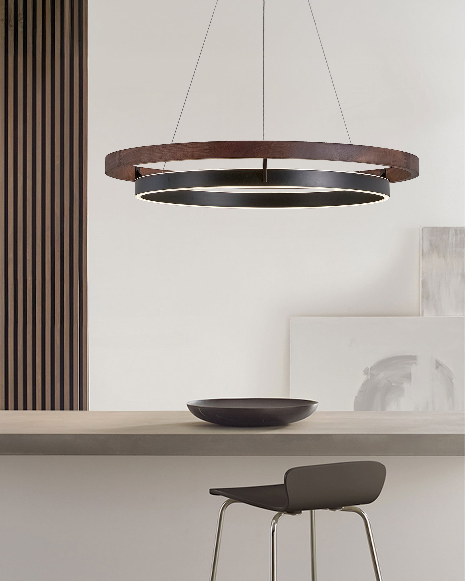 WOMO LED Kronleuchter Ring Esstisch Holz Landhaus Modern-WM2492