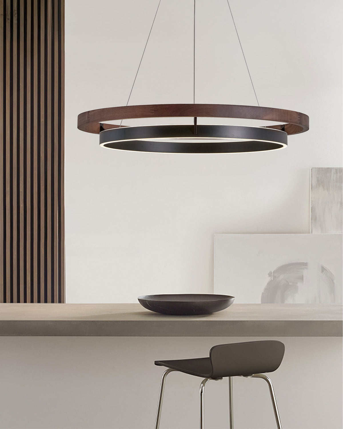 WOMO LED Chandelier Ring Dining Table Wood Country House Modern-WM2492