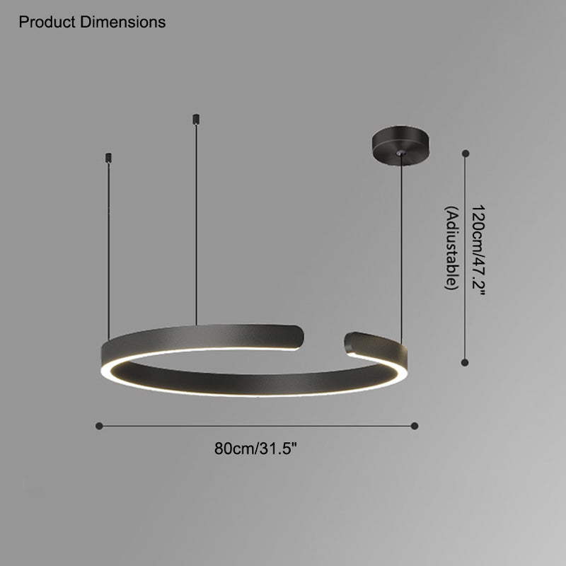 WOMO Black/Gold Ring LED Chandelier-WM2009