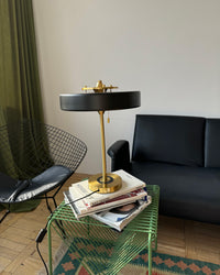 WOMO Mid-Century Round Table Lamp with Pull Chain - WM8009