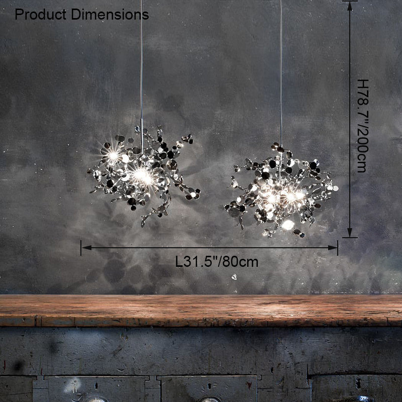 WOMO Cluster Pendant Light Silver Gold Dining Table Modern-WM2042