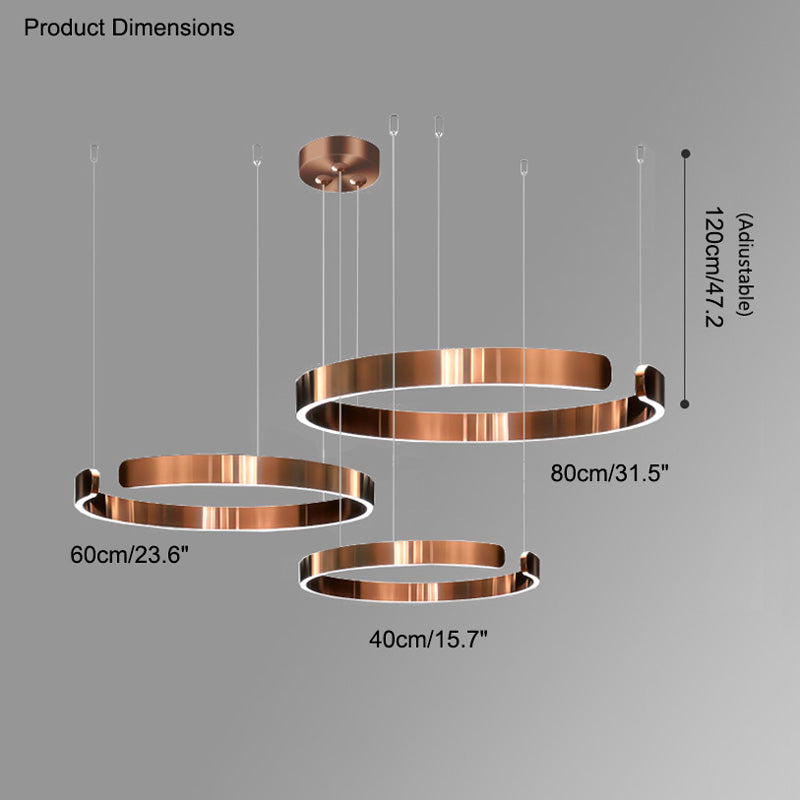 WOMO Black/Gold Ring LED Chandelier-WM2009