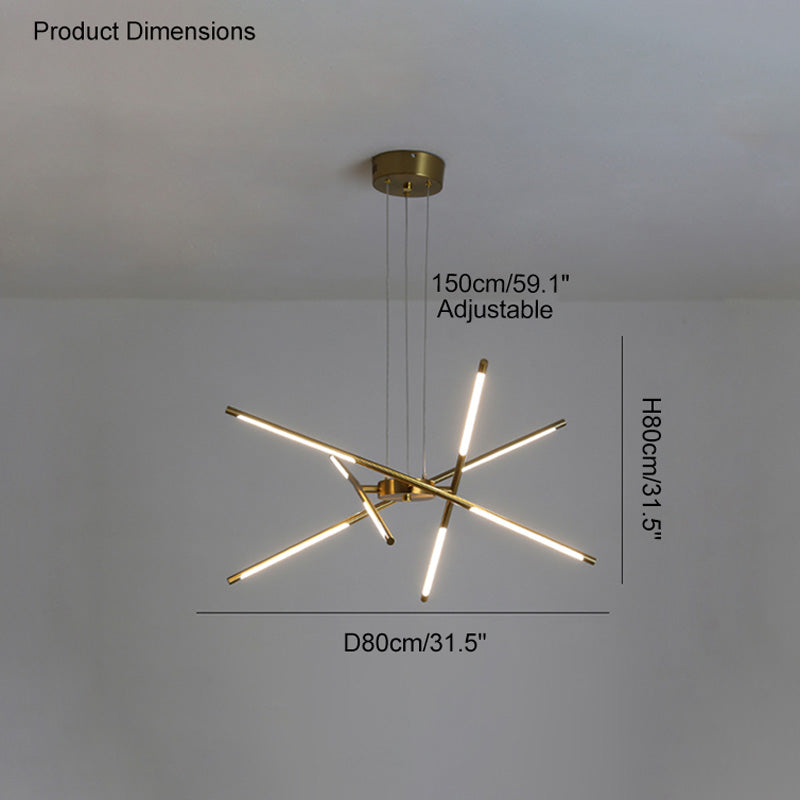 WOMO LED-Kronleuchter mit Lichtstäben – WM2034