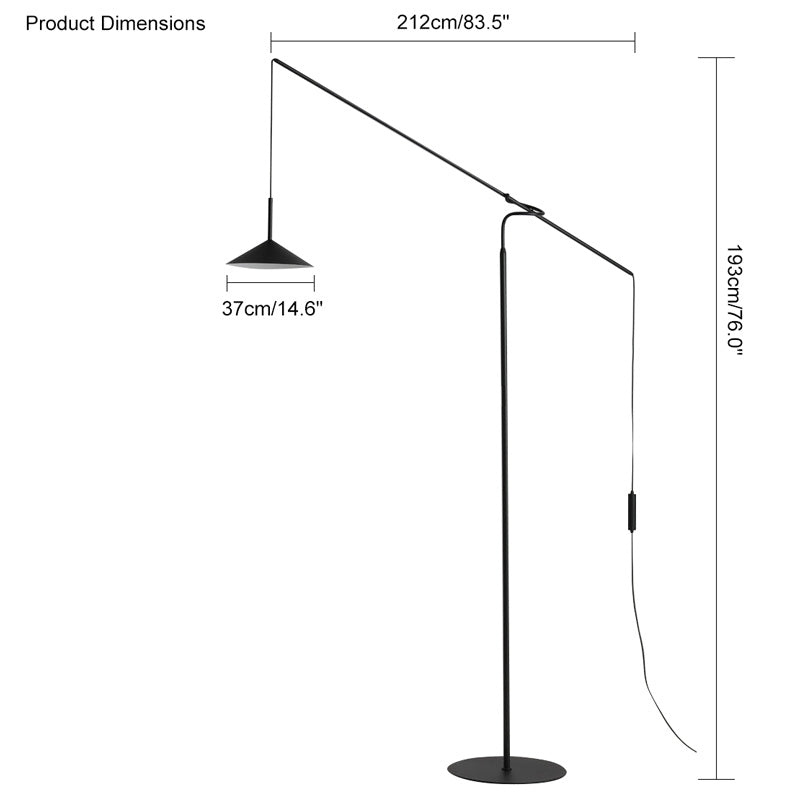 WOMO Cantilever Floor Reading Lamp for Sofa - WM7025